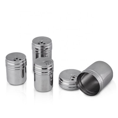 China Wholesale Kitchen Spice Jar Stainless Steel Custom Salt Pepper Shaker With Adjustable Pour Holes