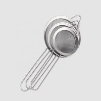 Factory Direct pass practical kitchen oil cooking set of 3 fine mesh stainless steel strainer with hook