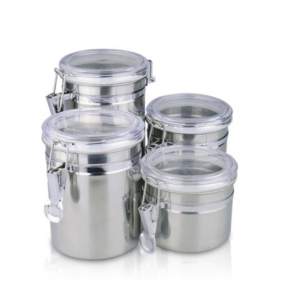 Multiuse Hermetic Seal Bail Leakproof Spice Bottles Canister Stainless Steel Spice Jar with Airtight